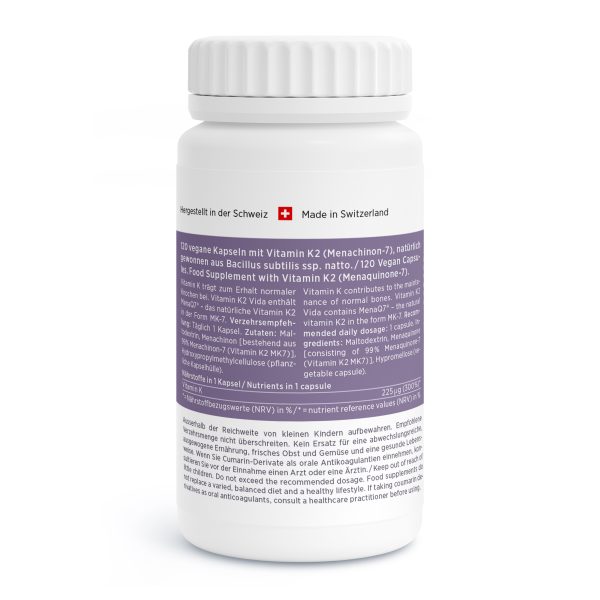 Vitamin-K2 Dose von kingnature Rückseite